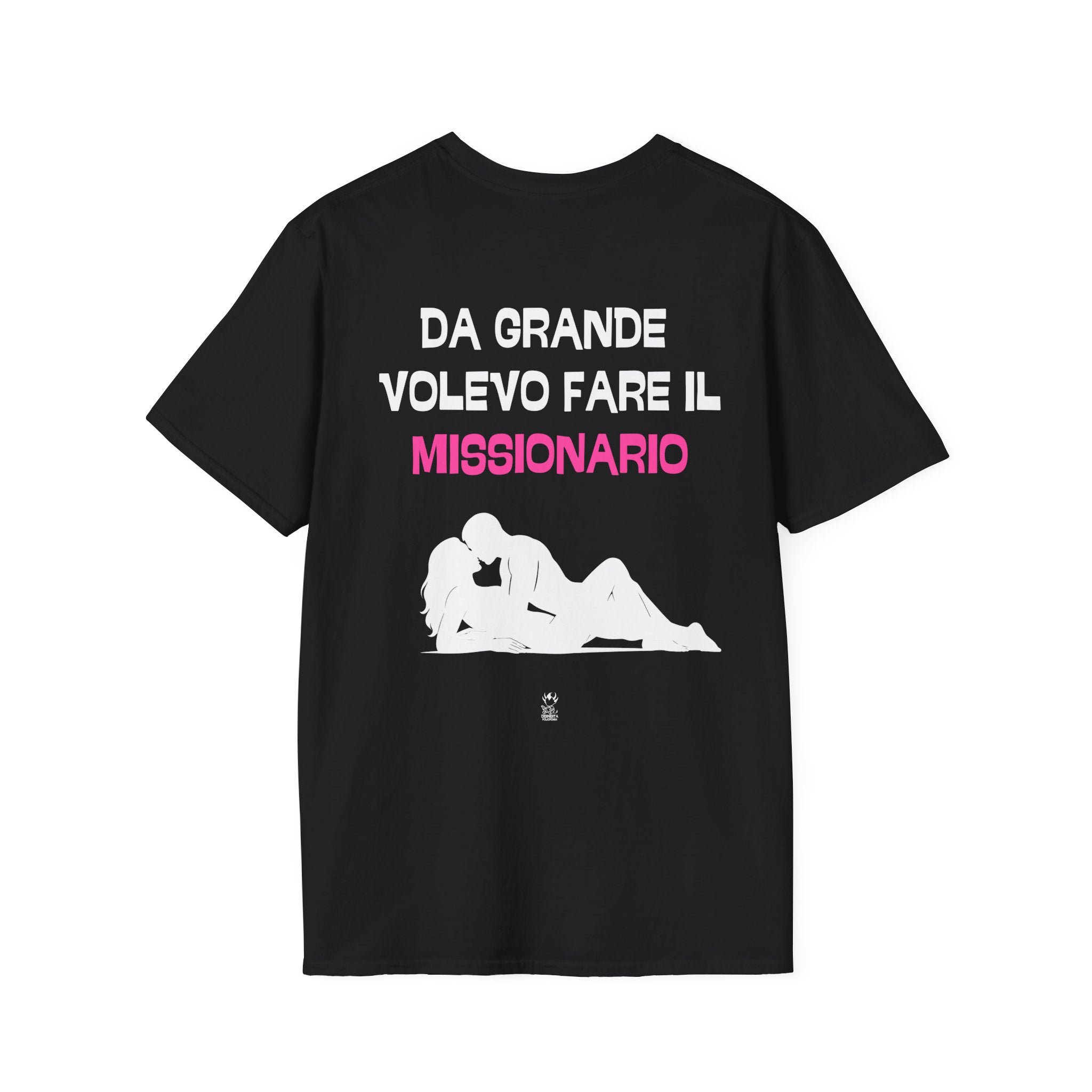 T-SHIRT DA GRANDE VOLEVO FARE IL MISSIONARIO (BLACK VERSION)